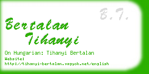 bertalan tihanyi business card